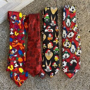 Mickey Mouse Looney Toon Holiday Tie Set One of. Kind Collection Unisex